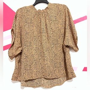 Dalmatian Print Tie Back Batwing Sleeve Blouse